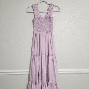 ABERCROMBIE & FITCH Smocked Bodice 2 Pocket Maxi Dress Size XSP Lavender